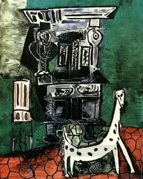 El buffet en Vauvenargues Buffet Henri II con perro y sillón 1959 Pablo Picasso Pinturas al óleo